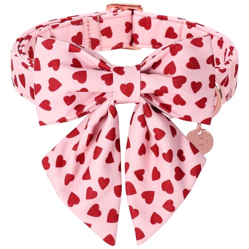 Valentine's Dog Collar & Bow Tie Set,UP URARA PUP...