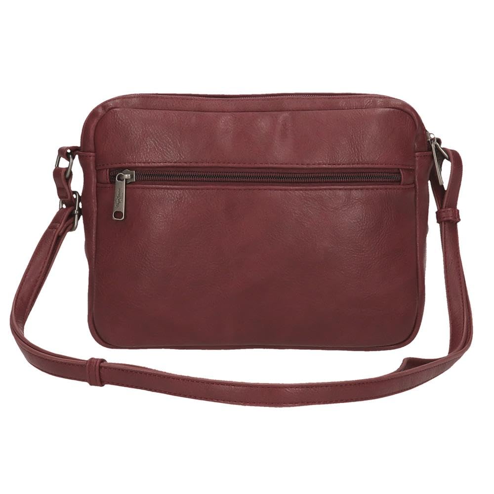 Pepe Jeans Bera - Zaino casual da donna, borsa realizzata in PU e poliestere. Spalline larghe e regolabili che si adattano, tasca frontale. Di Joumma Bags, bordeaux, Talla única