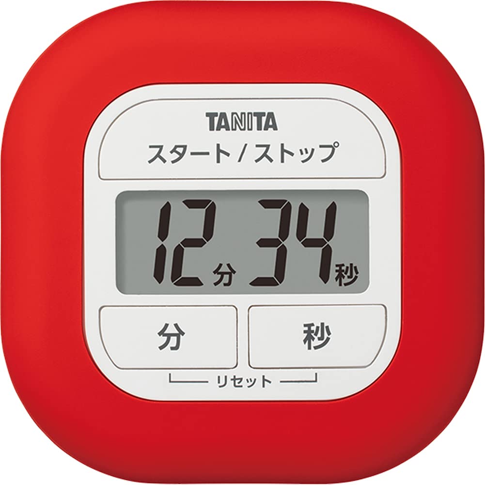 Tanita TD-420 RD Kitchen Study Learning Timer with Magnet and Silicone Timer, Red