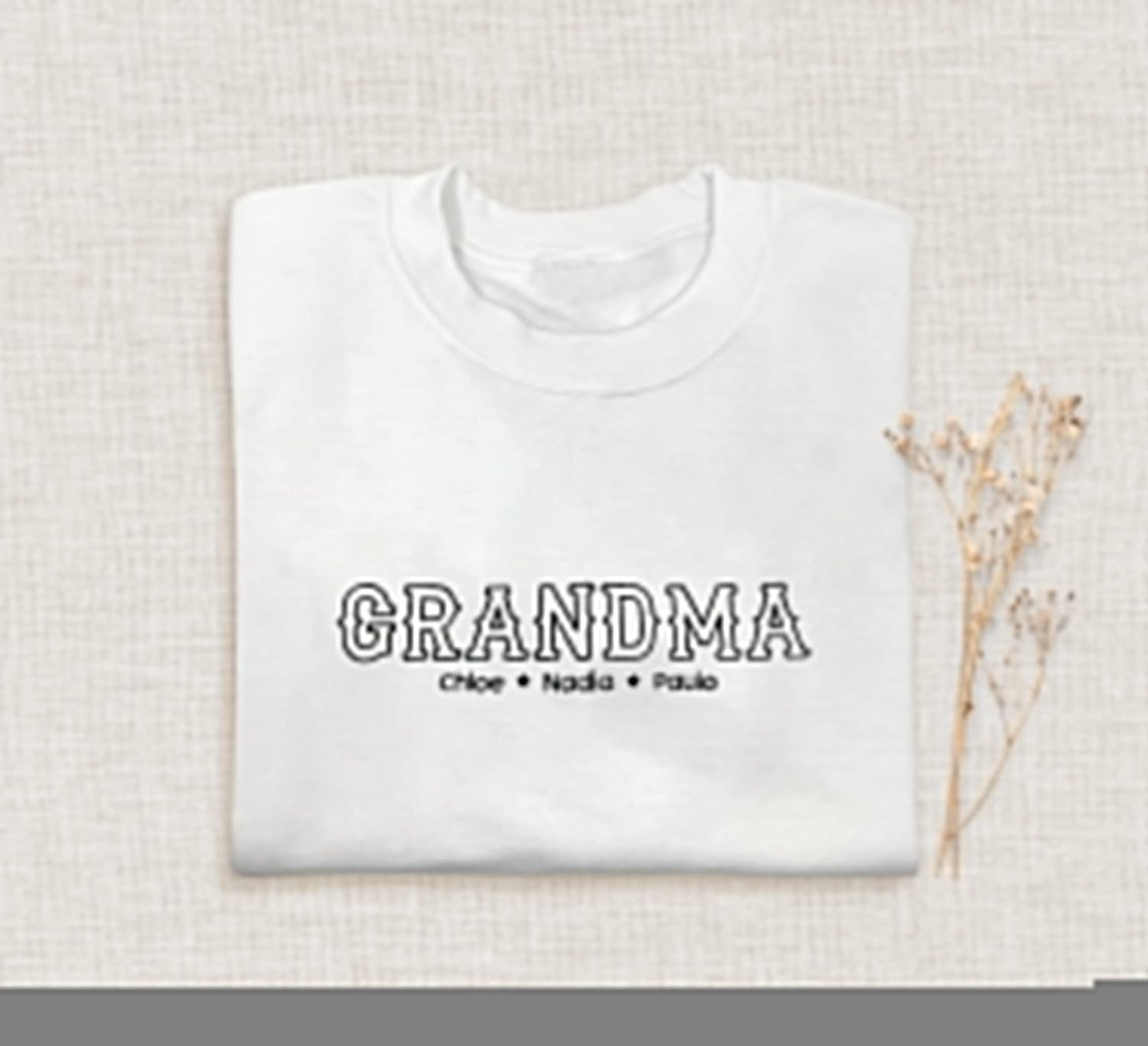 Embroidered Grandma Grandpa Sweatshirt Dad Mom Sweatshirt Custom Kidname Sweatshirt - Image 7