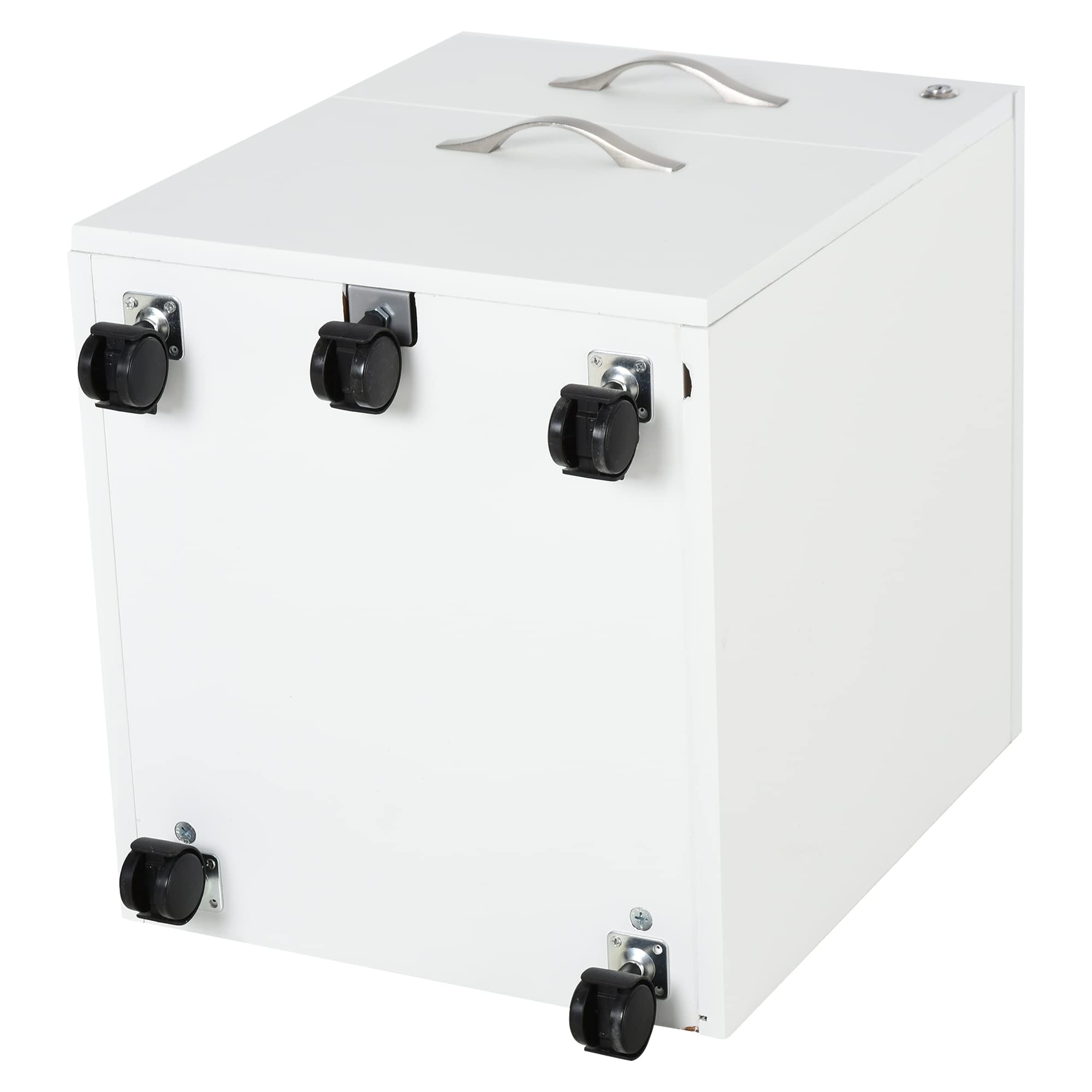 HOMCOM Cajonera de Oficina con Reudas Mueble Archivador con 2 Cajones Llave y Riel Colgante Armario para Oficina Estudio Diseño Moderno 40x45,5x52,5 cm Blanco