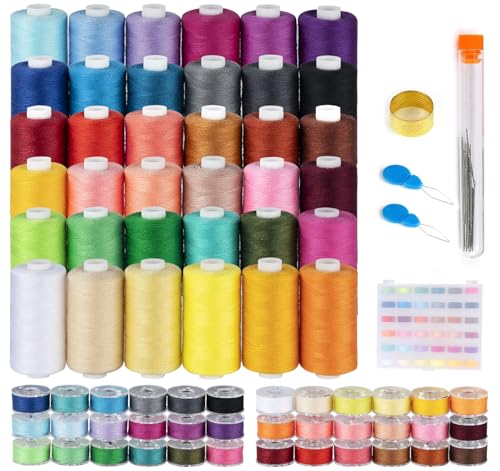 ilauke 72 Pcs Sewing Thread 700 Yards, 36 Colors...