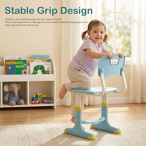 Image of StarAndDaisy Study Table for Kids 5-12 Years Boys & Girls, Height Adjustable Children School Study Table with, Bookholder Slot, Storage for Boys Girls 4-12 Years. Doodle Board (S01-Blue)