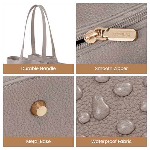 Image of LOVEVOOK Laptop Tote for Women - 15.6 Inch Faux Leather Laptop Bag with Clutch, Large Capacity Office Purse Computer