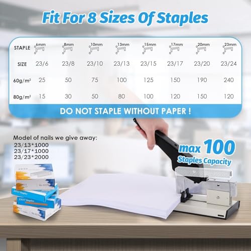 Agrafeuse manuelle avec guide-papier réglable pour bureau et maison - 2