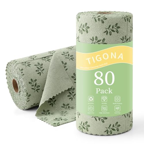 Tigona Microfiber Cleaning Cloth Roll,80 Pack Cleaning Towels,Lint Free Rags