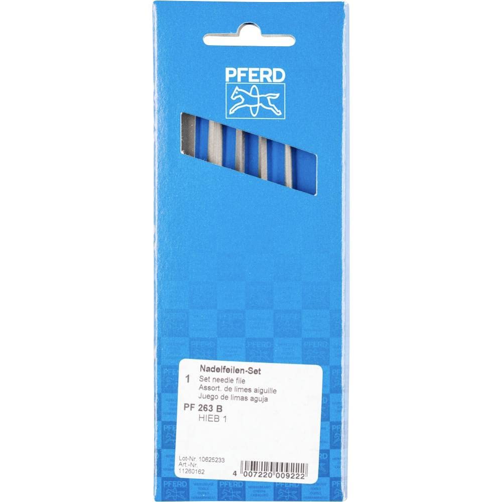 Pferd Juego de 6 Limas de Aguja de Diferentes Formas, Longitud 160 millimeters, Corte Suizo 1, en Caja de Cartón Pf 263