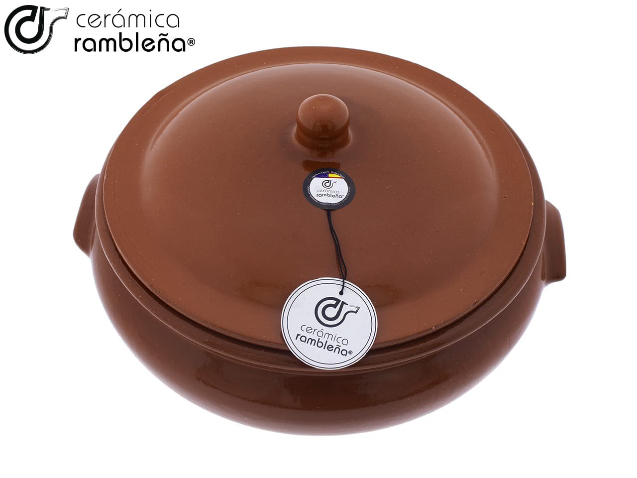CERÁMICA RAMBLEÑA | Soupière | Soupière | Soupière en céramique rouge | Soupière en argile réfractaire | Soupière Amazon | 3 litres