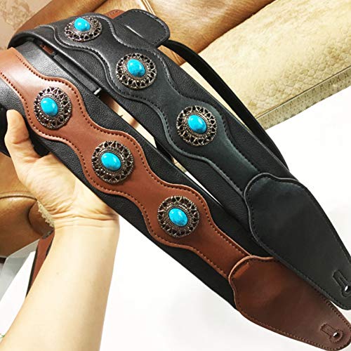 Bumdenuu Sangle de guitare sangle de guitare acoustique réglable en cuir style ethnique sangle de guitare accessoires de guitare marron - Les Beatles, Paul McCartney, John Lennon, RIngo Starr, George Harrison Bumdenuu Sangle de guitare sangle de guitare acoustique réglable en cuir style ethnique sangle de guitare accessoires de guitare marron – Image 5