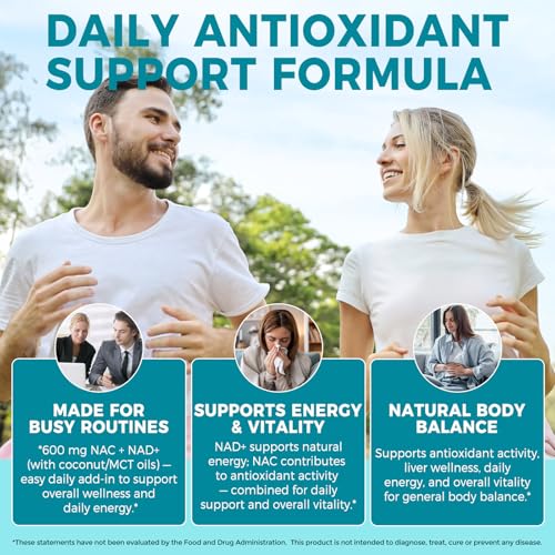 Image of NAC Supplement 600mg, 300 Softgels NAC with NAD+ & MCT Oil N-Acetyl Cysteine Supplement with Coconut Oil Vegetarian Capsules for Antioxidant Supports Liver & Energy Non-GMO Gluten Free