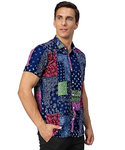 Image of Venisa Men's Cotton Blended Printed Casual Shirt