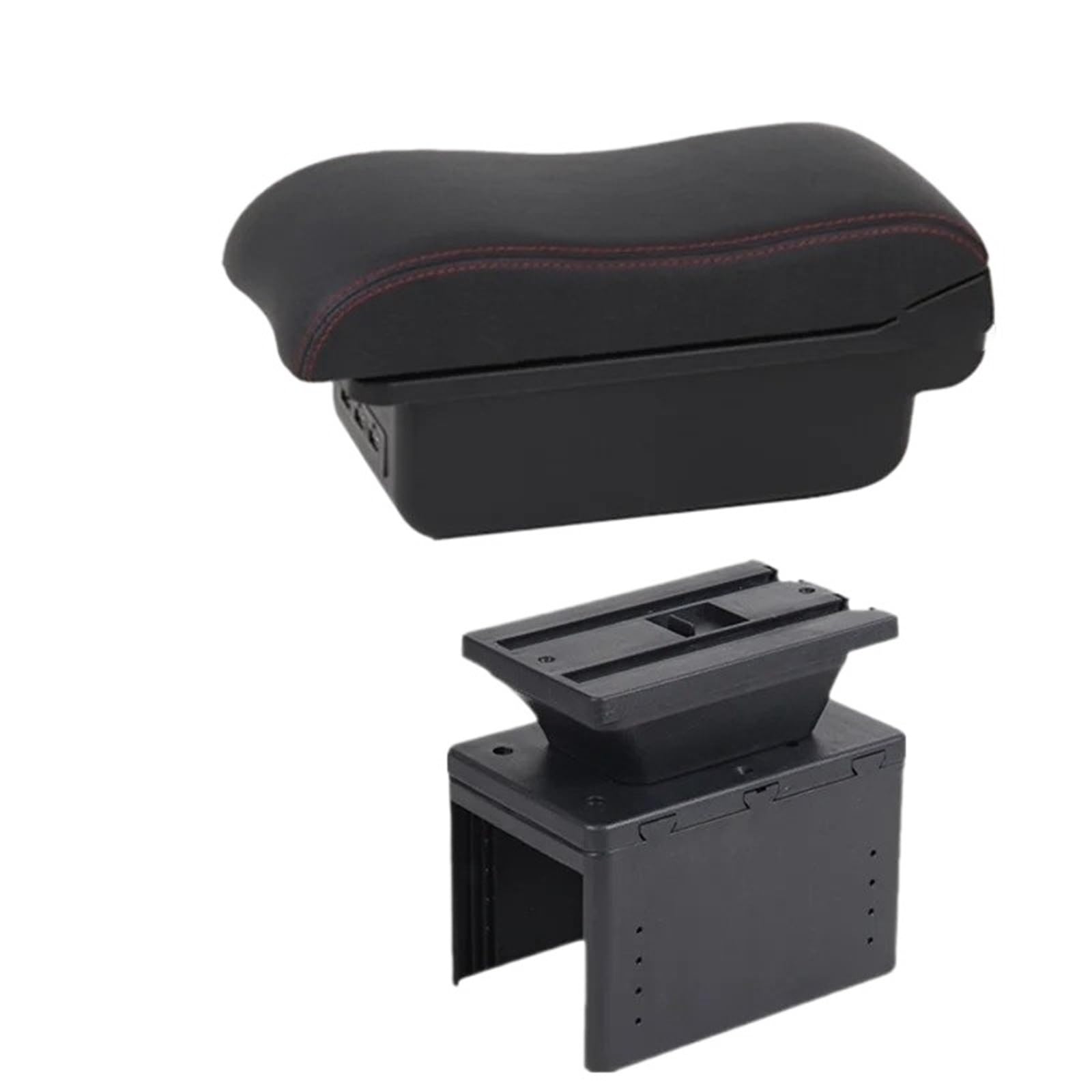 NOKRGQW Car Armrest Box For TT Coupe Car Armrest Box Center Storage Interior Retrofit Parts Accessories(B1 red line 3USB)