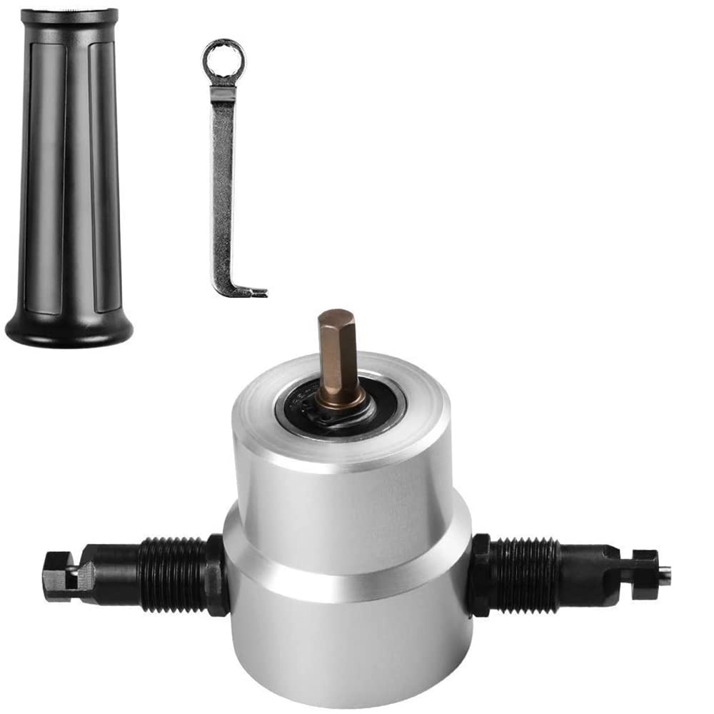 Herramienta de Corte de Taladro de Doble Cabeza para Perforadora de Chapa de Doble Cabezal para Taladro eléctrico Accesorio para Hierro, Acero Inoxidable, Aluminio, plástico