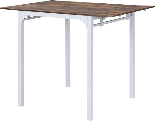 Miniatura 7 de Juego de mesa de desayuno para 4 mesas de comedor de 5 piezas de altura de mostrador con hojas caídas y sillas de cocina, mesa de bar y sillas de