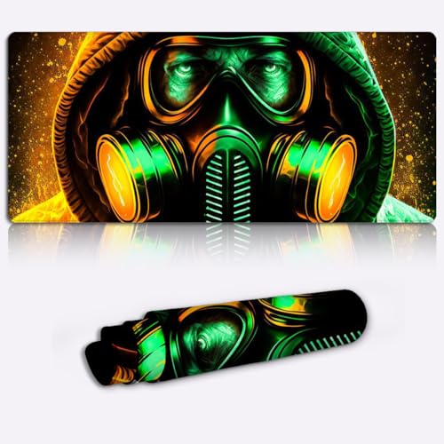 LJSPTU Tastatur M&auml;usepad, maskiert, XL, gro&szlig;es Mauspad (80 x 30 x 0,3 cm), gro&szlig;es Pad f&uuml;r Maus, Glatte Mikrofaser, Computer Schreibtischunterlage f&uuml;r Gaming Laptops und PCs