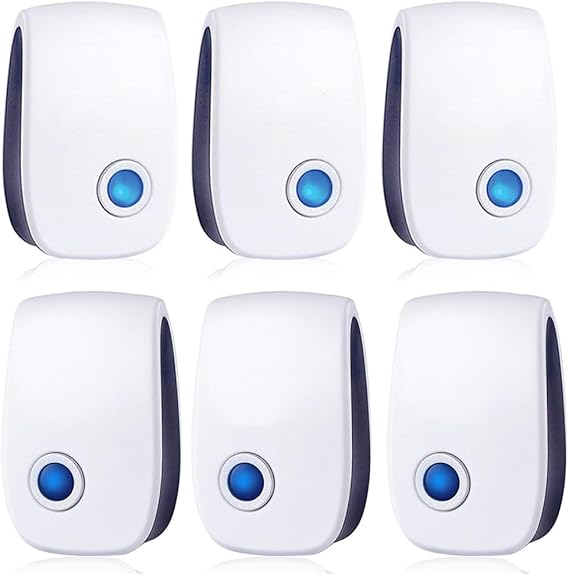 6 Pack Ultrasonic Pest Control Repeller, Mouse Traps Indoor for Home Mosquito Repellent Electronic Pest Repellent Plug in Cockroaches, Mice, Spiders, Ants, Bugs, Pest Defence for House, Kitchen