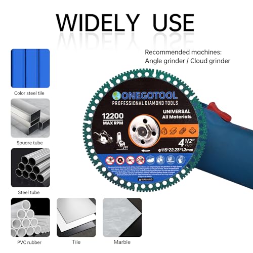 image for ONEGOTOOL 4-1/2 inch Indestructible Cutting Discs for Angle Grinder 7/
