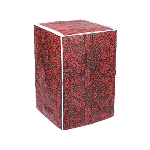Image of Classic Top Load Washing Machine Cover Suitable for Haier 6 Kg, 6.5 Kg, 7 Kg, 7.5 Kg, 8 Kg (55cmsX54cmsX84cms, Red Flower, Medium)