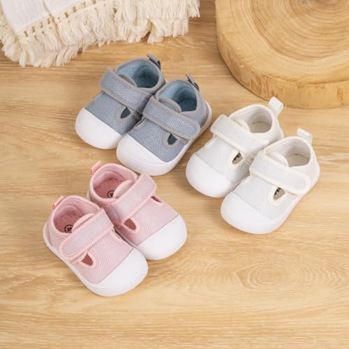 Babelvit Toddler Girls Boys Classic Sneakers Baby T-Strap Hook Loop Breathable Mesh Anti-Collision Walking Shoes Infant Non Slip Comfortable Casual School Shoes4