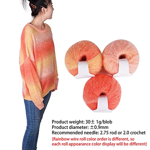 Ikasefu 3 Bundles Knitting Yarn Skeins Multicolored Mohair Fiber Warm Wool 30G Soft Yarns For Any Knitting Crochet Handcrafts Sweater Scarf Crafting Woven Skeins For Adults Kids #TOP2