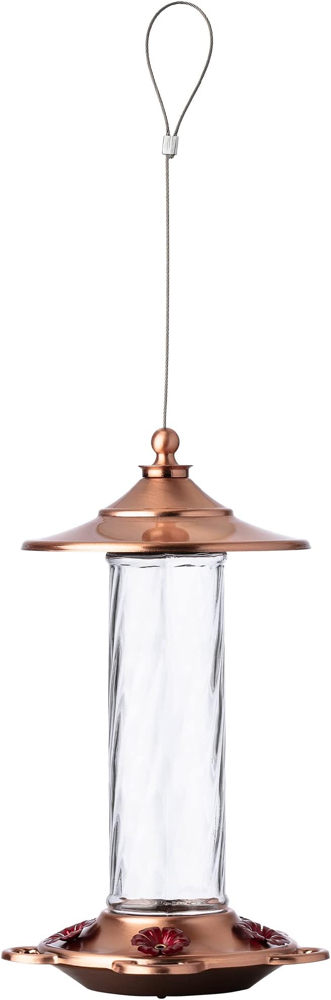 More Birds Hummingbird Feeder, Glass Hummingbird Feeders, Copper, 5 Feeding Stations, 14-Ounce Nectar Capacity, Glory