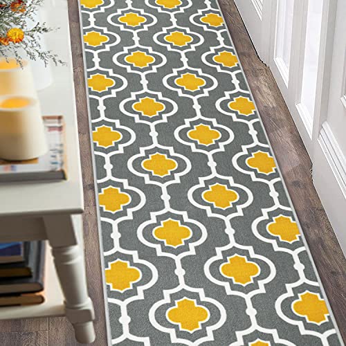 Capslpad Läufer für den Eingangsbereich, rutschfest, Küchenteppich, Läufer, niedriger Flor, maschinenwaschbar, Teppichläufer, 65 x 240 cm Cover