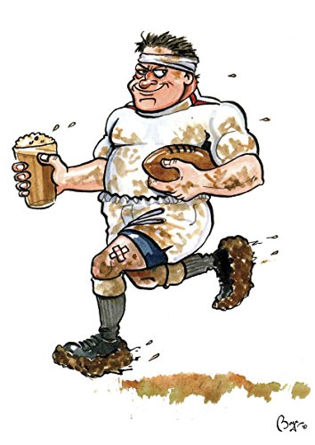 Grehge " Rugby Themed Greeting Card with Envelope by Artist Bryn Parry. Blank on The Inside Perfect for Many Occasions