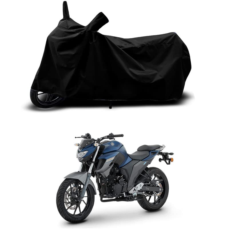 Image of 100% Scratchproof /UV-Rays /Heat Protection /Birds Dropping /Water Resistant /Dust Proof /Waterproof /Full Bike Scooty Two Wheeler Body Cover Compatible for FZ 25 All Varients[Black]