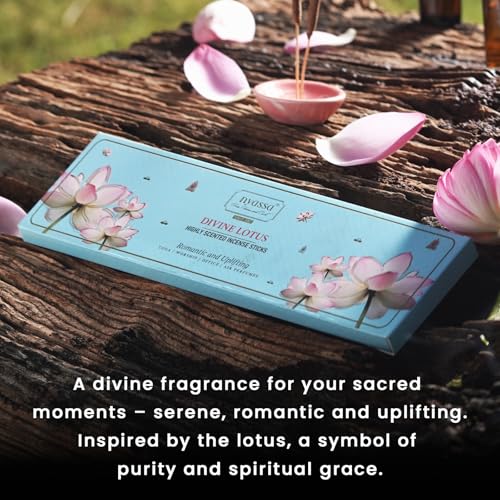 Image of NYASSA Highly Scented Divine Lotus Agarbatti /Incense Sticks - 50g, Divine Lotus Fragrance, Charcoal-Free Agarbatti for Pooja, Meditation, Home Freshness & Positive, Energy, for Special Occasions