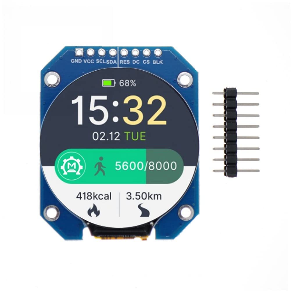 Display LCD IPS TFT 1.28 Pollici - Risoluzione 240x240, Driver GC9A01, Interfaccia SPI