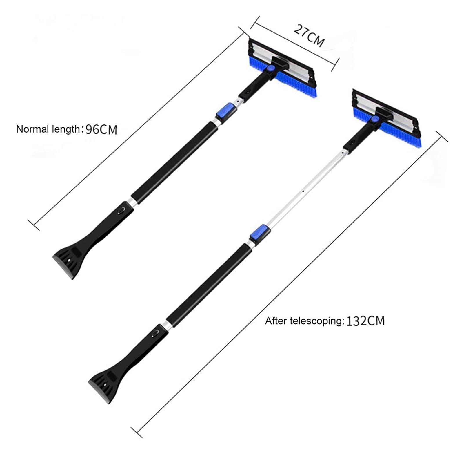 Cepillo de Nieve Dangyin Broom - Cepillo de Nieve de Coches con SCRAEGEE, Snow Snow Cleaner Herramienta Telescópica Ventana Cepillo de Nieve Cepillo de Nieve
