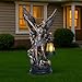 Dlfghos St Michael The Archangel Solar Outdoor Garden Decor Statues–12 in Miguel Arcangel Statue Solar Outdoor Sculptures for Outside Yard Patio Balcony Front Lawn Decor
