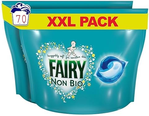 STAR FASHION GLOBAL LTD Fairy Non Bio Pods, Laundry Detergent, Washing Liquid Pods/Capsules, 70 Washes, Huggably Soft for Sensitive Skin - Savers Pack