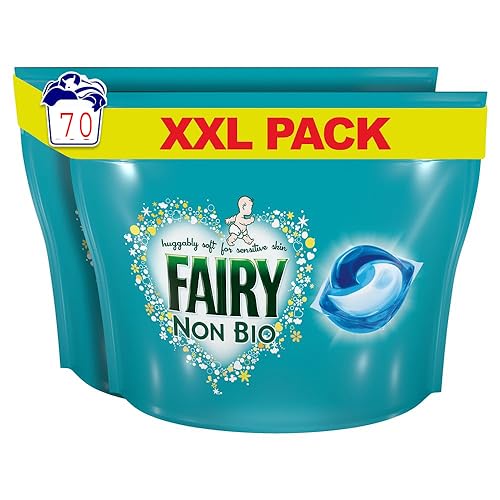 Fairy Non Bio Pods, Laundry Detergent, Washing Liquid Pods/Capsules, 70 Washes, Huggably Soft for Sensitive Skin - Savers Pack