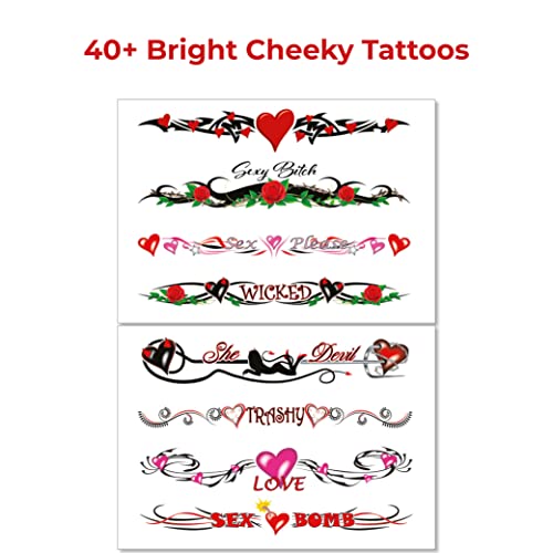 8 Large Sexy Naughty Temporary Tattoos For Women Ladies - Adult Fun For Lower Back Legs Arms Stomach #TOP4