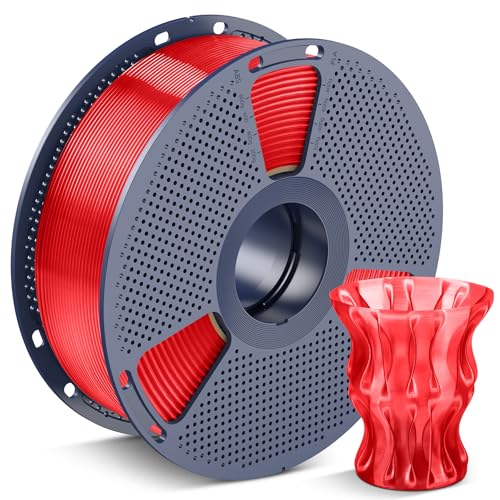 Image of SUNLU 3D Printer Filament, Neatly Wound PLA Filament 1.75 mm, Dimensional Accuracy + /- 0.02mm, Fit Most FDM 3D Printers, 1kg Spool (2.2lbs), 330 Meters, Transparent 3D Printing Filament, Clear Red