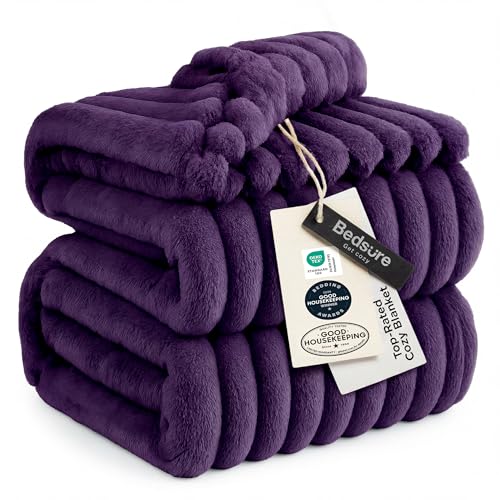 Bedsure GentleSoft Purple Fleece Blanket for Couch - Super Soft Cozy King Blankets for Women, Cute Small Blanket for Girls, 108x90 Inches