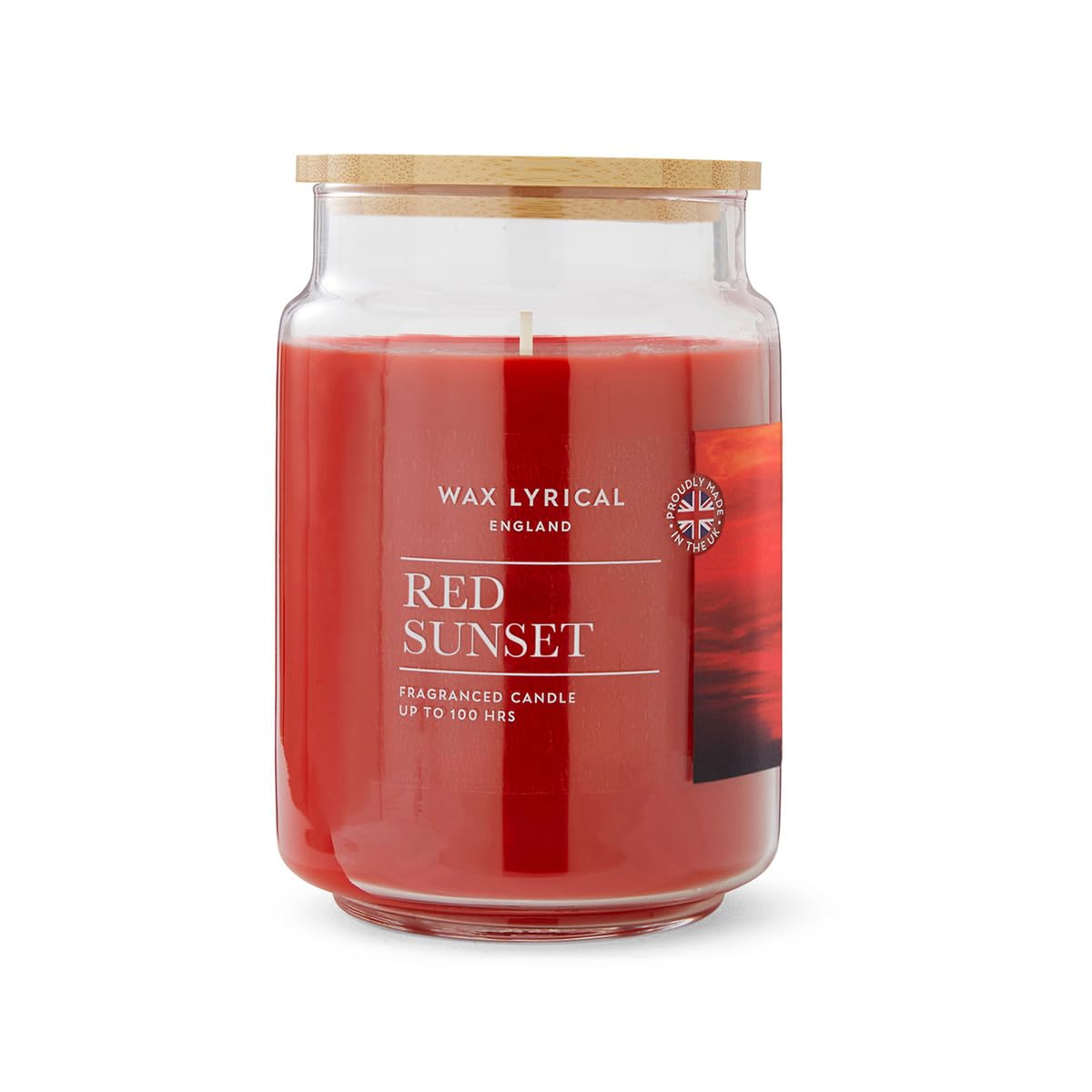 Wax Lyrical Red Sunset Large Jar Candle, Up to 100 Hour Burn Time