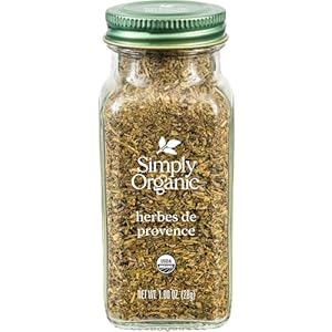 Simply Organic Herbs De Provence, 1-Ounce Jar, French Blend of Aromatic Savory, Thyme, Rosemary, Basil Tarragon & Lavender