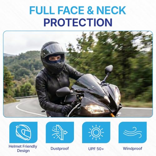 Image of Kingsway Reg Balaclava for Bikers | Full Face Mask Motorcycle Helmet Liner for Men and Women | UV & Dust Protection | 4-Way Stretch Quick Dry | Sweat Absorbing