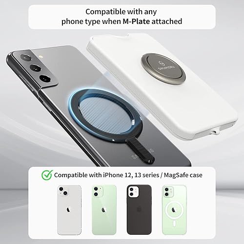 Miniatura 2 de Sinjimoru Billetera para teléfono celular con soporte para anillo de teléfono, soporte magnético seguro para tarjetas con agarre para teléfono y