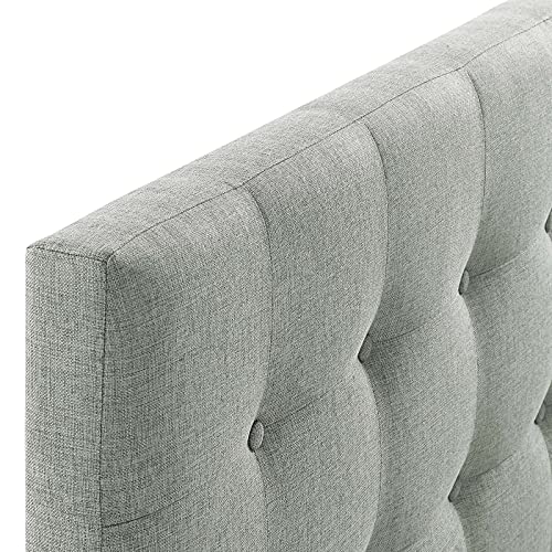 Modway Emily Tufted Button Linen Fabric Upholstered Full Headboard in Gray by Modway - Used condition - Image 3