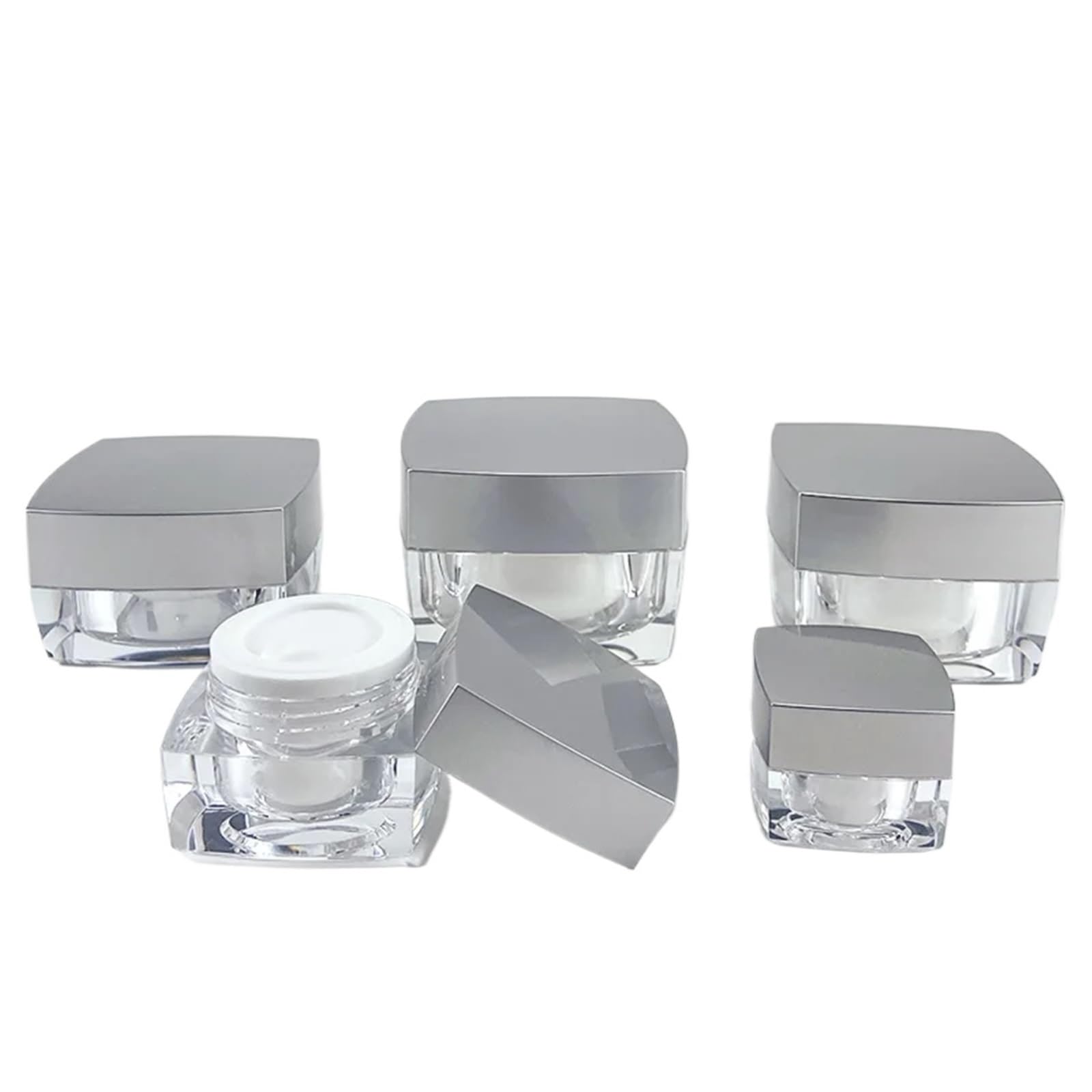 Tarros Cosmeticos Frasco de crema vacío 10/20 piezas, botellas cuadradas for loción, contenedor cosméticos, tarro transparente, bote viaje for maquillaje, botella rellenable(30g,10pcs gold)