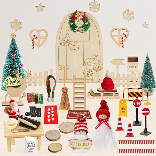 Wentsent Wichteltür Komplettset, Zubehör Weihnachten mit...