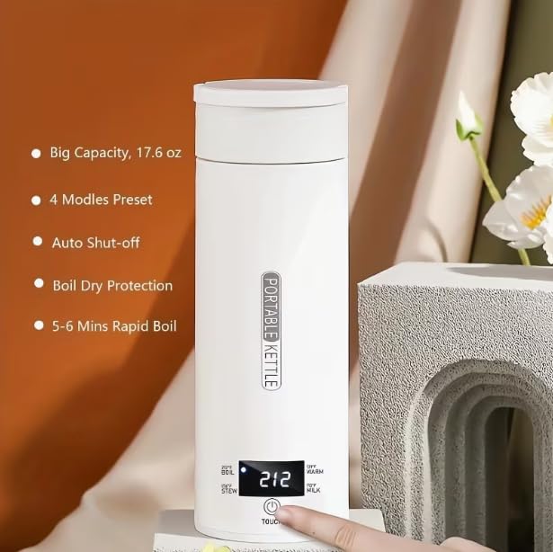 Hervidor eléctrico portátil HomeBeyond 1.1lb blanco miniatura 2