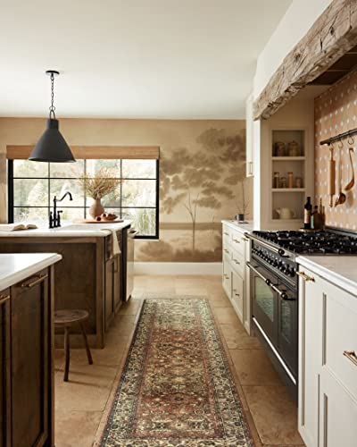 Magnolia Home By Joanna Gaines X Loloi Banks Collection Ban-04 Brick/Ivory 7'-6" X 9'-6" Area Rug #TOP4