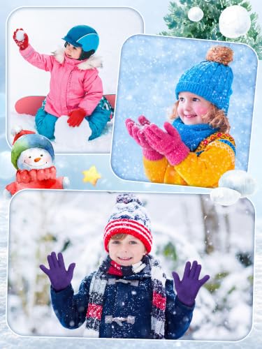 Image of EBOOT 3 Pairs Winter Kids Gloves Warm