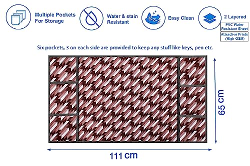 Image of The Furnishing Tree Fridge Top Cover Compatible for Samsung RT37C4512S8 /HL, 322 LTR WxL 65x111 in CM Symmetric Pattern Maroon