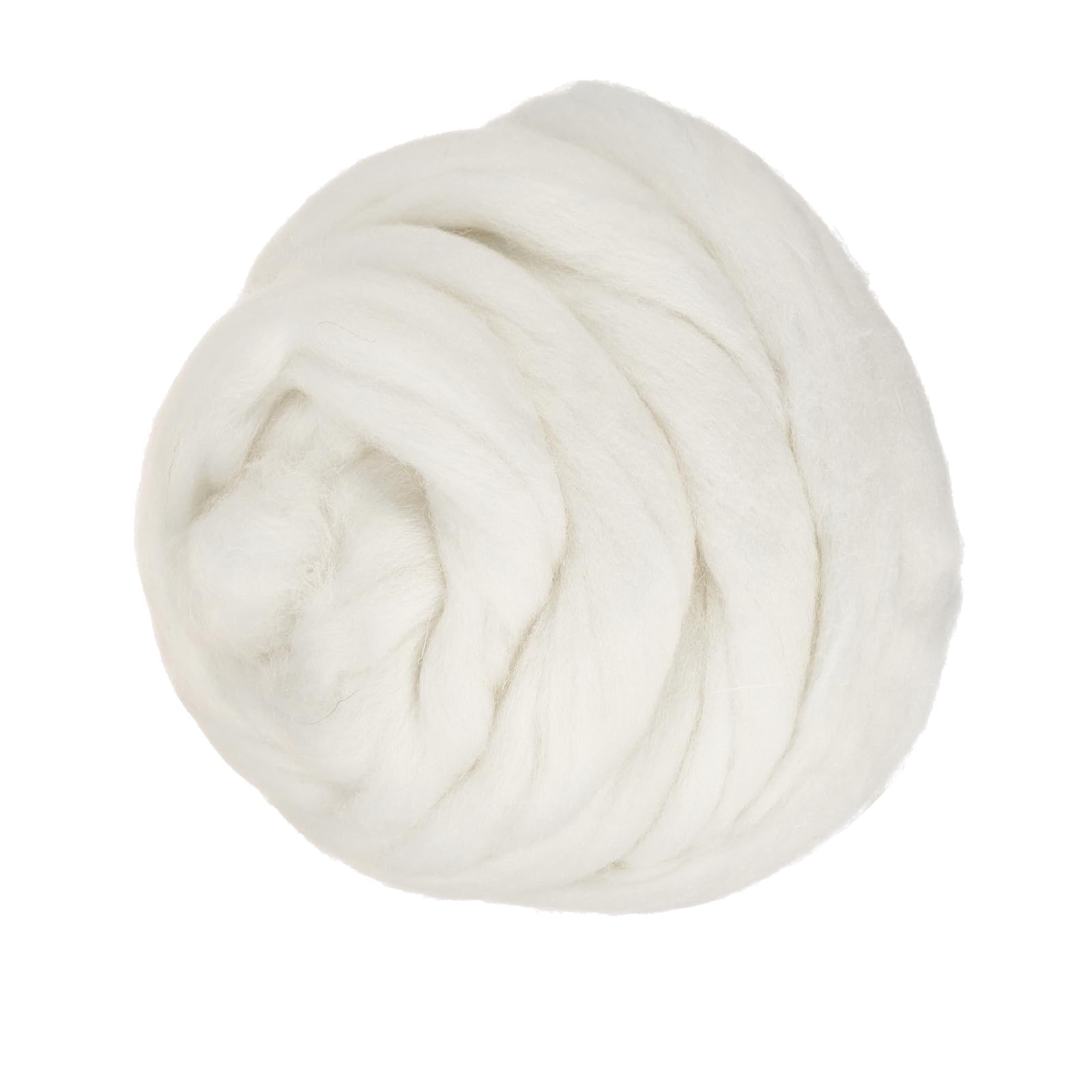 PATIKIL Wool Roving Yarn, 80G/2.82OZ Soft Felting Wool Pure Chunky Roving Yarn Bulk for Needle Felting Knitting Blanket Spinning Weaving DIY Craft, White