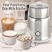 Zulay Electric Hot Chocolate Maker Machine - Powerful, Stainless Steel Hot Chocolate Machine & Hot Cocoa Maker - 4-in-1 Detachable Milk Frother Heater & Cold Foam Maker - Milk Frother Dishwasher Safe